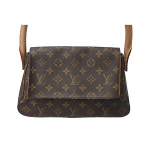 Louis Vuitton Monogram Bag leather Brown Looping brown Shoulder